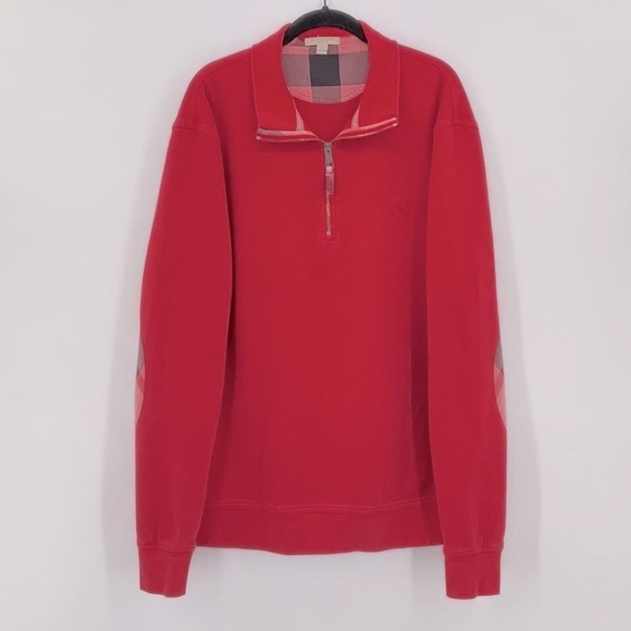 Burberry Other - BURBERRY BRIT 1/4 zip Sweatshirt w/elbow patches Size XXL